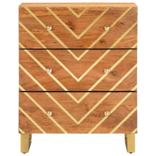 vidaXL Odkládací skříňka hnědá a černá 60x33,5x75 cm masivní mangovník