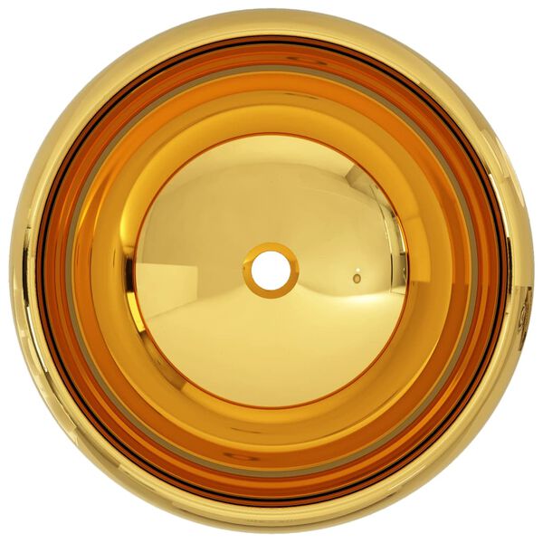 vidaXL Umyvadlo zlaté 40 x 15 cm keramika