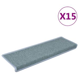 vidaXL Schodov&eacute; rohože 15 ks 65 x 21 x 4 cm mořsk&aacute; modr&aacute; s obd&eacute;ln&iacute;kov&yacute;m okrajem