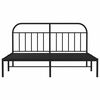 vidaXL Kovov&yacute; r&aacute;m postele s čelem čern&yacute; 160 x 200 cm