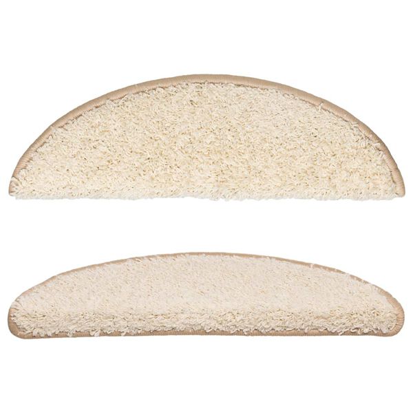 vidaXL Schodov&eacute; rohože 15 ks 56x17x3 cm kr&eacute;mov&eacute;, půlkulat&eacute;