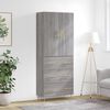 vidaXL Skříň highboard šedá sonoma 69,5 x 34 x 180 cm kompozitní dřevo
