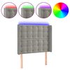 vidaXL Čelo postele s LED světle &scaron;ed&eacute; 83 x 16 x 118/128 cm samet