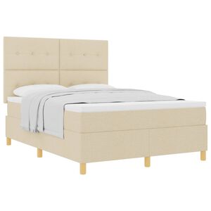 vidaXL Postel s boxspringem s čelo Kr&eacute;mov&aacute; 160 x 200 cm textil