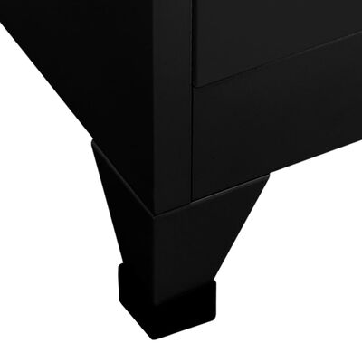 vidaXL Uzamykatelná skříň černá 90 x 45 x 180 cm ocel