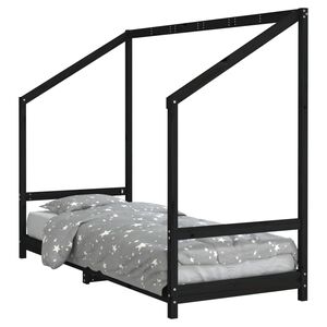 vidaXL Dětsk&aacute; postel čern&aacute; 80 x 200 cm masivn&iacute; borov&eacute; dřevo