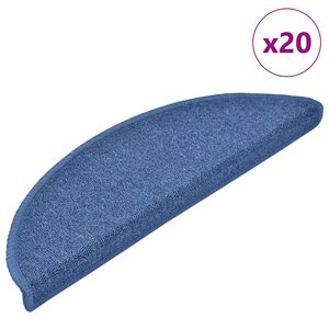 vidaXL Schodov&eacute; rohože 20 ks 56 x 17 x 3 cm modr&eacute;, půlkulat&eacute;