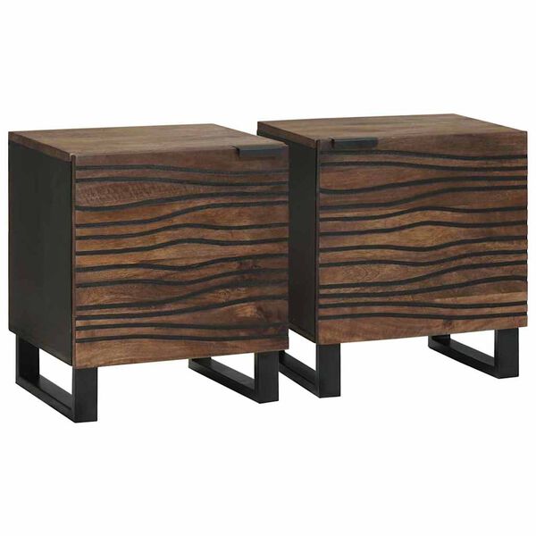 vidaXL Nočn&iacute; skř&iacute;ňka 2 pcs Vla&scaron;sk&yacute; ořech 40 x 33 x 46 cm