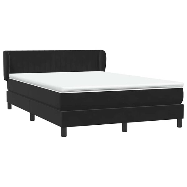 vidaXL Box spring postel s matrac&iacute; čern&aacute; 160x210 cm samet