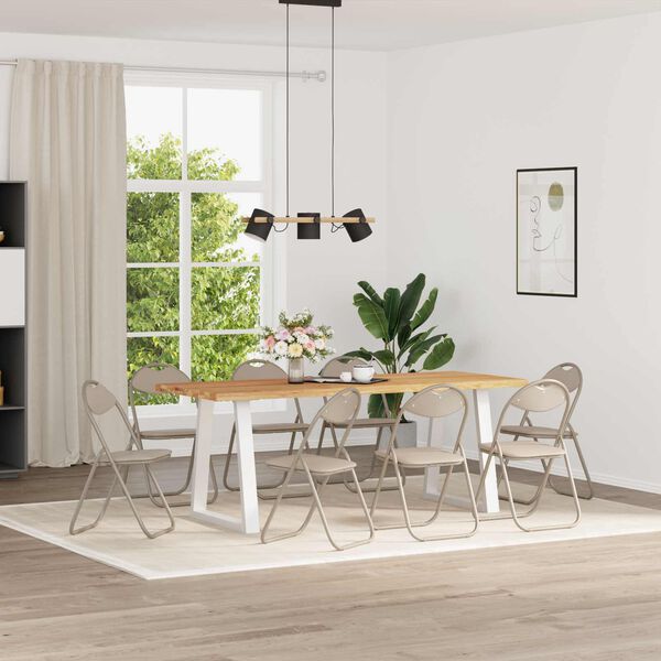 vidaXL Skl&aacute;dac&iacute; židle 8 pcs P&iacute;skov&aacute; 48 x 43,5 x 81 cm Uměl&aacute; kůže