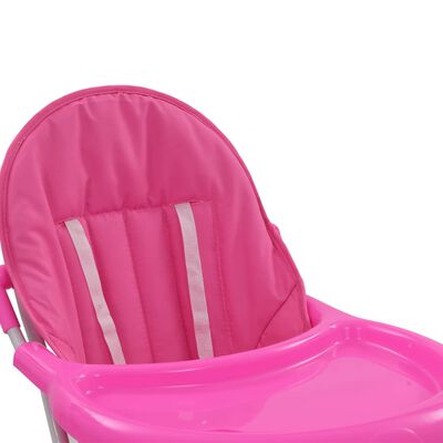 vidaXL Dětská jídelní židlička růžovo-bílá