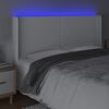 vidaXL Čelo postele s LED b&iacute;l&eacute; 163 x 16 x 118/128 cm uměl&aacute; kůže
