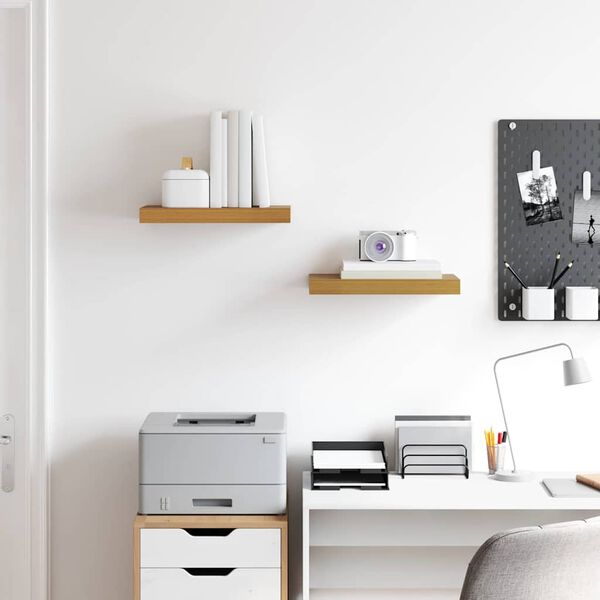 vidaXL N&aacute;stěnn&aacute; polička 2 pcs B&eacute;žov&aacute; 40 x 23,5 x 4 cm kompozitn&iacute; dřevo