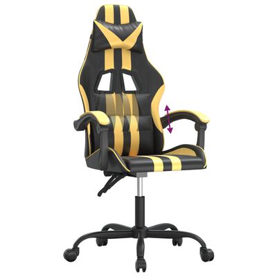 vidaXL Herní židle černá a zlatá umělá kůže