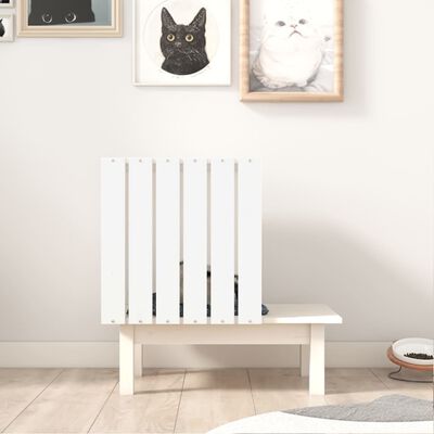 vidaXL Domeček pro kočky bílá 60 x 36 x 60 cm masivní borové dřevo