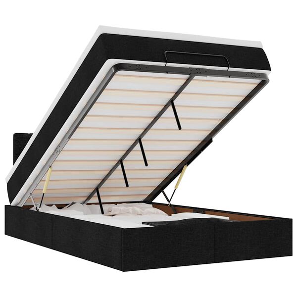 vidaXL Osmansk&aacute; postel s matrac&iacute; & LED čern&aacute; 120x190 cm l&aacute;tka