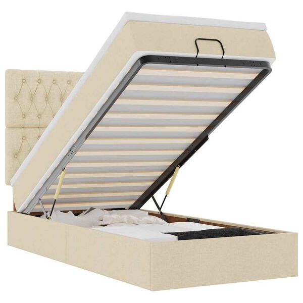 vidaXL Osmansk&aacute; postel s matrac&iacute; & LEDs kr&eacute;mov&aacute; 90x200 cm l&aacute;tka