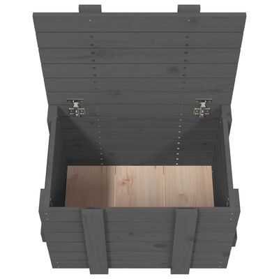 vidaXL Úložný box šedý 58 x 40,5 x 42 cm masivní borové dřevo