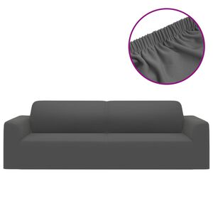 vidaXL Strečov&yacute; potah na 3m&iacute;stnou pohovku antracitov&yacute; polyester žerzej