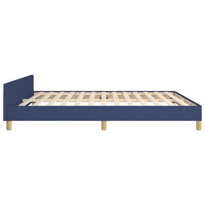 vidaXL Rám postele s čelem modrý 180x200 cm textil
