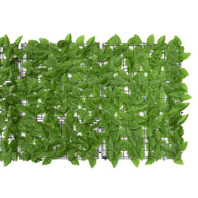 vidaXL Balkónová zástěna se zelenými listy 300 x 75 cm