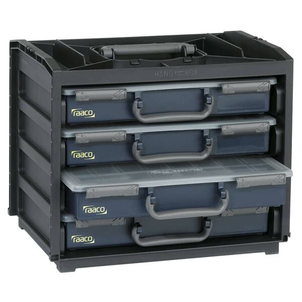 Raaco Box na souč&aacute;stky Handy Box s 55 x 4 organiz&eacute;ry 136242