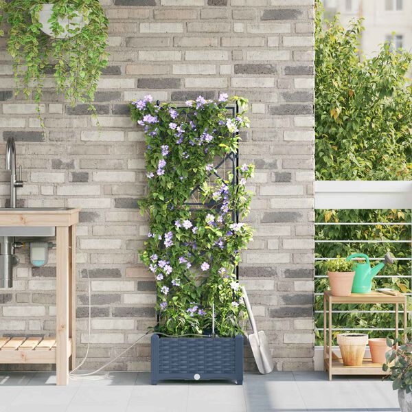 vidaXL Zahradn&iacute; pěstebn&iacute;k &Scaron;ed&yacute; 40 x 40 x 126 cm Plast