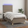 vidaXL Box spring postel s matrac&iacute; a LED taupe 100x200 cm textil