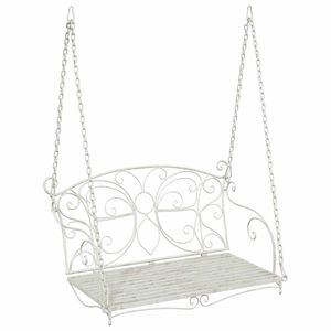 vidaXL Houpac&iacute; lavička Ocel 105,5 x 61 x 56 cm Antick&aacute; b&iacute;l&aacute;
