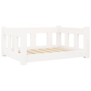 vidaXL Pel&iacute;&scaron;ek pro psy b&iacute;l&yacute; 65,5 x 50,5 x 28 cm masivn&iacute; borovice