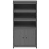 vidaXL Skříň highboard šedá 80 x 35 x 154 cm masivní borové dřevo