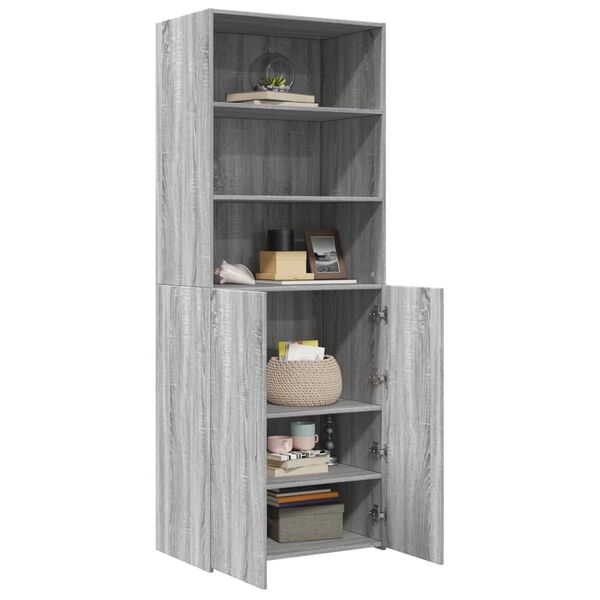 vidaXL Skř&iacute;ň highboard &scaron;ed&aacute; sonoma 70 x 42,5 x 185 cm kompozitn&iacute; dřevo