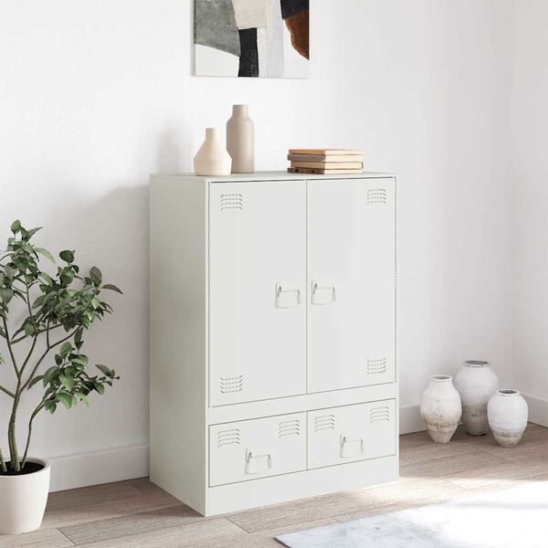 vidaXL Highboard bílý 67 x 39 x 95 cm ocel
