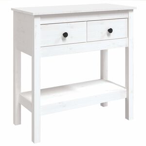 vidaXL Konzolov&yacute; stolek b&iacute;l&yacute; 75 x 35 x 75 cm masivn&iacute; borov&eacute; dřevo