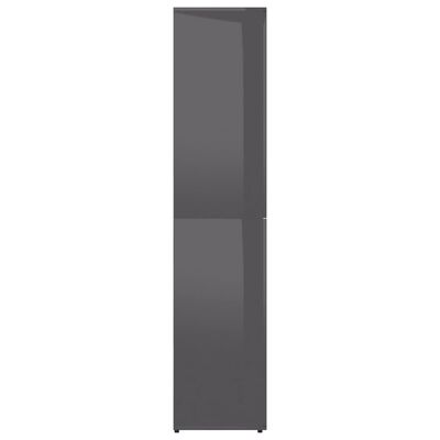 vidaXL Botník šedý s vysokým leskem 80 x 39 x 178 cm dřevotříska