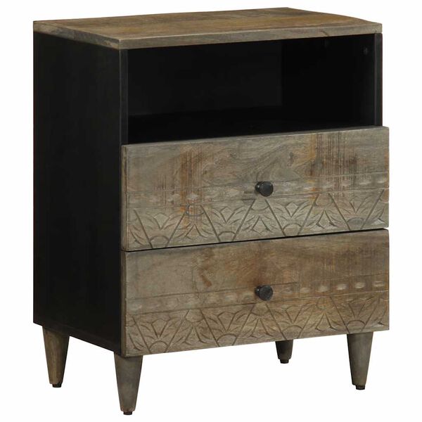 vidaXL Nočn&iacute; stolek světle &scaron;ed&aacute; 50x33x60 cm masivn&iacute; mangovn&iacute;kov&eacute; dřevo