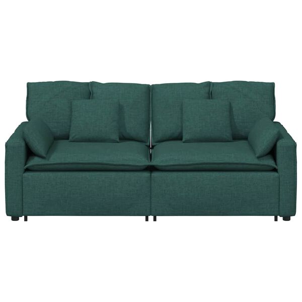 vidaXL Modulární pohovka s polštáři tmavě zelená