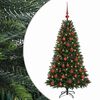 vidaXL Uměl&yacute; v&aacute;nočn&iacute; stromek s baňkami 120 cm 150 LED Tepl&aacute; b&iacute;l&aacute;