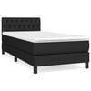 vidaXL Box spring postel s matrac&iacute; čern&aacute; 90x200 cm textil
