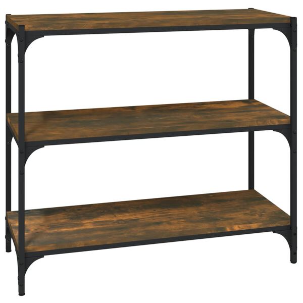 vidaXL Knihovna kouřov&yacute; dub 80x33x70,5 cm kompozitn&iacute; dřevo a ocel