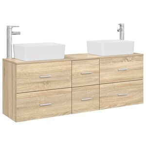 vidaXL Sada koupelnov&yacute;ch skř&iacute;něk 3 ks Dub sonoma 53 x 34,5 x 63 cm
