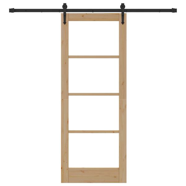 vidaXL Posuvn&eacute; dveře Přirozen&aacute; a čern&aacute; 78 x 202 cm