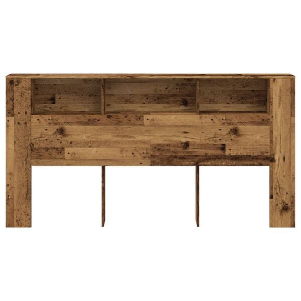 vidaXL Čelo postele s úložným prostorem old wood 200x18,5x102,5 cm