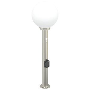 vidaXL Sloupkov&eacute; sv&iacute;tidlo se senzorem a z&aacute;suvkou 80 cm nerezov&aacute; ocel IP44