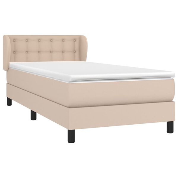 vidaXL Box spring postel s matrací cappuccino 80 x 200 cm umělá kůže