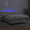 vidaXL Box spring postel s matrac&iacute; a LED kr&eacute;mov&aacute; 140x200 cm uměl&aacute; kůže
