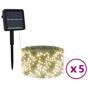 vidaXL Sol&aacute;rn&iacute; světeln&eacute; řetězy 5 ks 5x200 LED tepl&eacute; b&iacute;l&eacute; dovnitř i ven