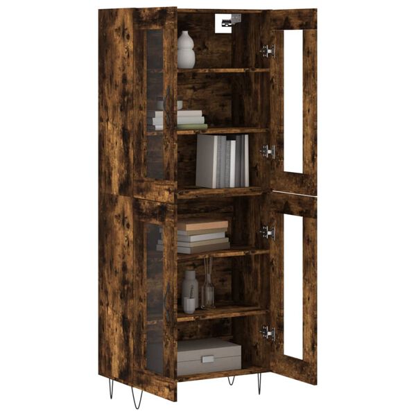 vidaXL Skř&iacute;ň highboard kouřov&yacute; dub 69,5 x 34 x 180 cm kompozitn&iacute; dřevo