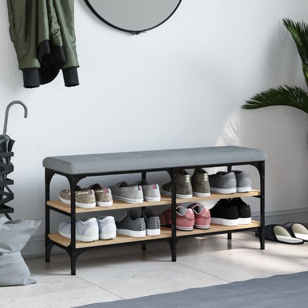 vidaXL Lavice s botn&iacute;kem dub sonoma 102 x 32 x 47 cm kompozitn&iacute; dřevo