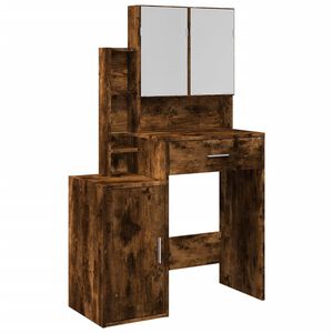 vidaXL Toaletn&iacute; stolek se skř&iacute;ňkou kouřov&yacute; dub 80 x 35 x 132 cm